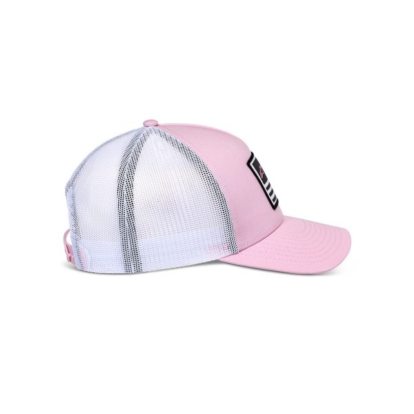 Flag Snapback Hat Pink/White - One Size