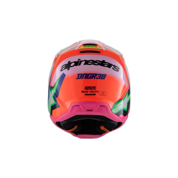 S-M3 Youth Helmet Deegan Orange Fluoro/Purple/Pink Fluoro Gloss