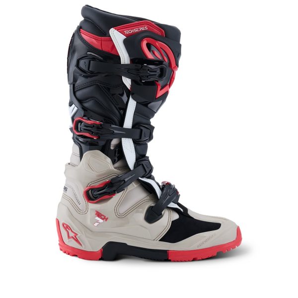 Tech-7 Enduro Boots Black/Light Gray/Bright Red
