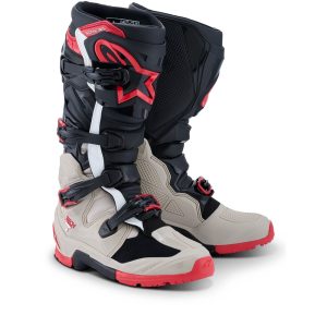 Tech-7 Enduro Boots Black/Light Gray/Bright Red