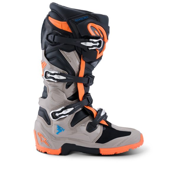 Tech-7 Enduro Boots Black/Warm Gray/Orange Fluoro