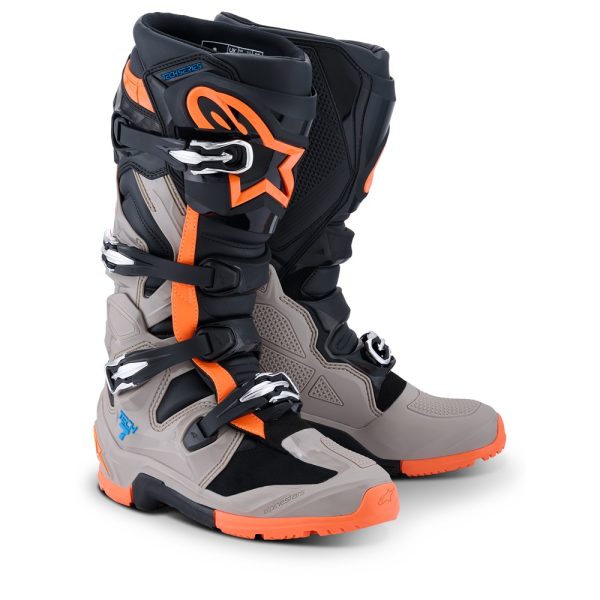 Tech-7 Enduro Boots Black/Warm Gray/Orange Fluoro
