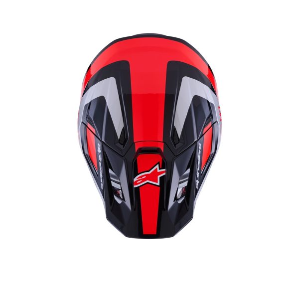 S-M7 Rise Helmet Black/Silver/Red Fluoro Gloss