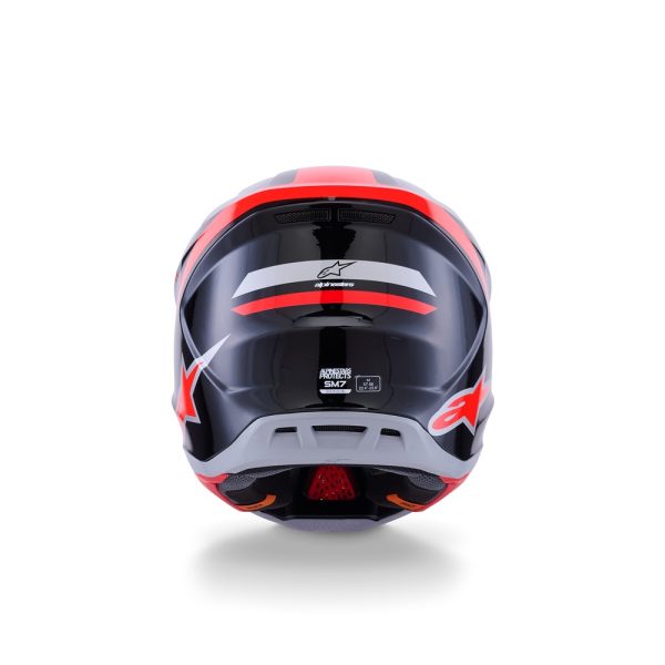 S-M7 Rise Helmet Black/Silver/Red Fluoro Gloss