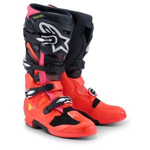 Tech-7 MX Boots Black/Red Fluoro/Pink Fluoro