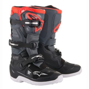 Tech-7S MX Boots Black/Dark Gray/Red Fluoro
