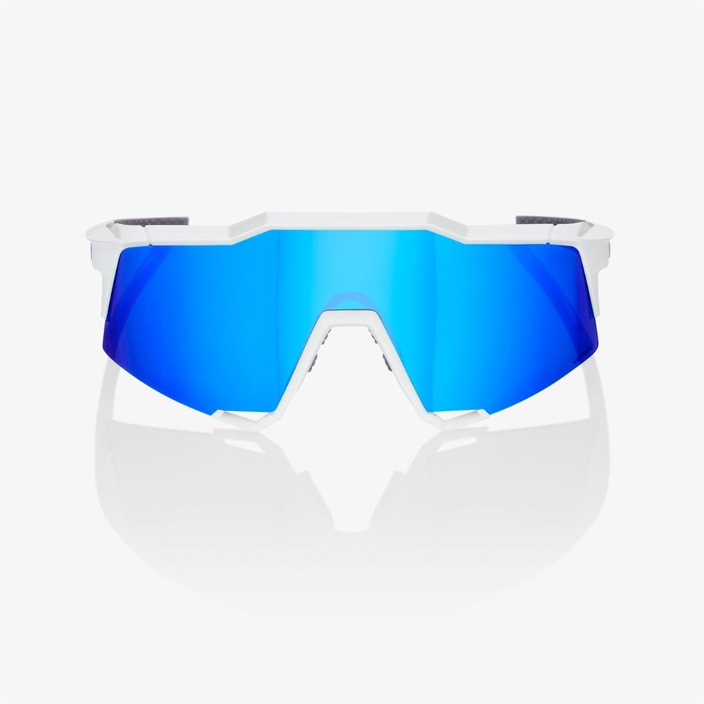 Speedcraft Matte White - HiPER Blue Mirror Lens