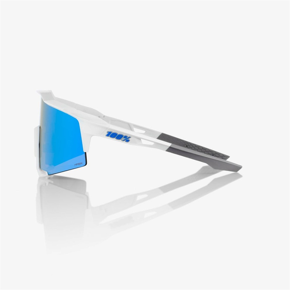 Speedcraft Matte White - HiPER Blue Mirror Lens
