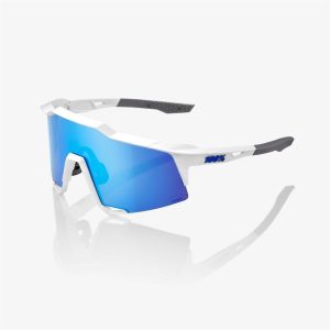 Speedcraft Matte White - HiPER Blue Mirror Lens