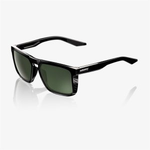 Renshaw Polished Black - Grey/Green Lens