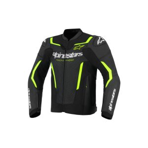 GP Force v2 Leather Jacket Air flow Black/Yellow Fluoro