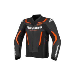 GP Force v2 Leather Jacket Black/Red Fluoro