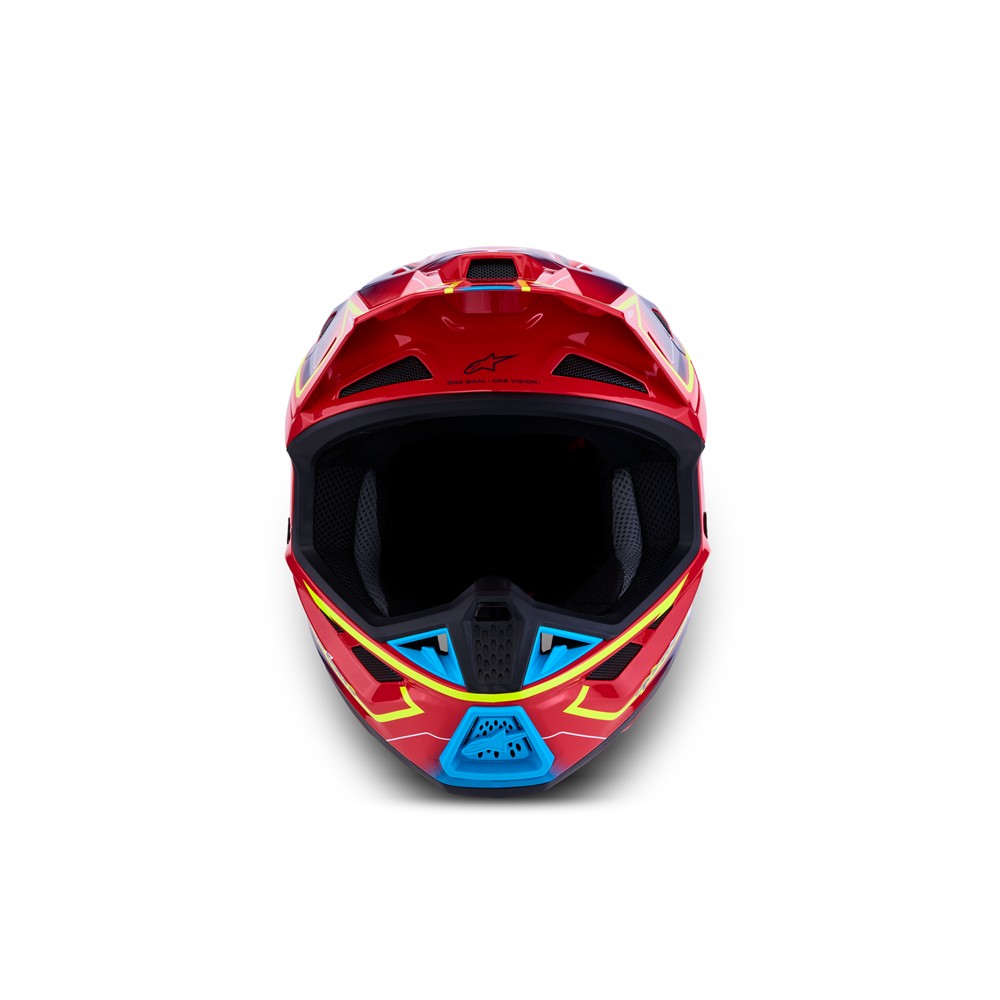 S-M7 Cast Helmet Red/Yellow Fluoro/Blue Gloss