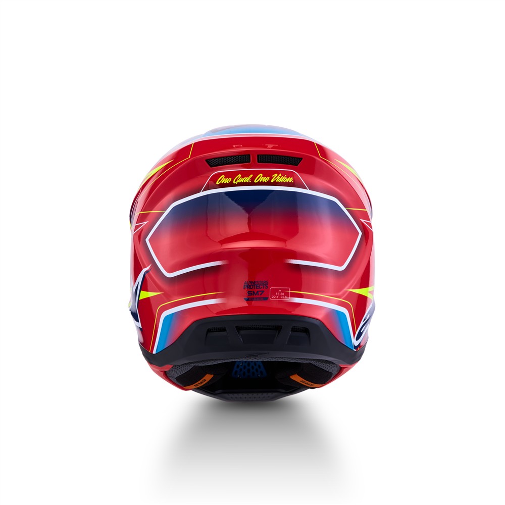 S-M7 Cast Helmet Red/Yellow Fluoro/Blue Gloss