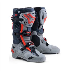 Tech-10 Enduro Boots Mid Gray/Dark Gray/Red Fluoro