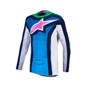 Techstar Maven Jersey White/Blithe Blue/Green Fluoro