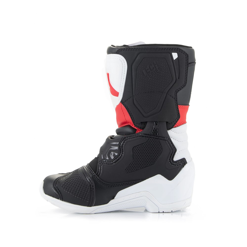 Tech-3S Kids MX Boots White/Black/Bright Red