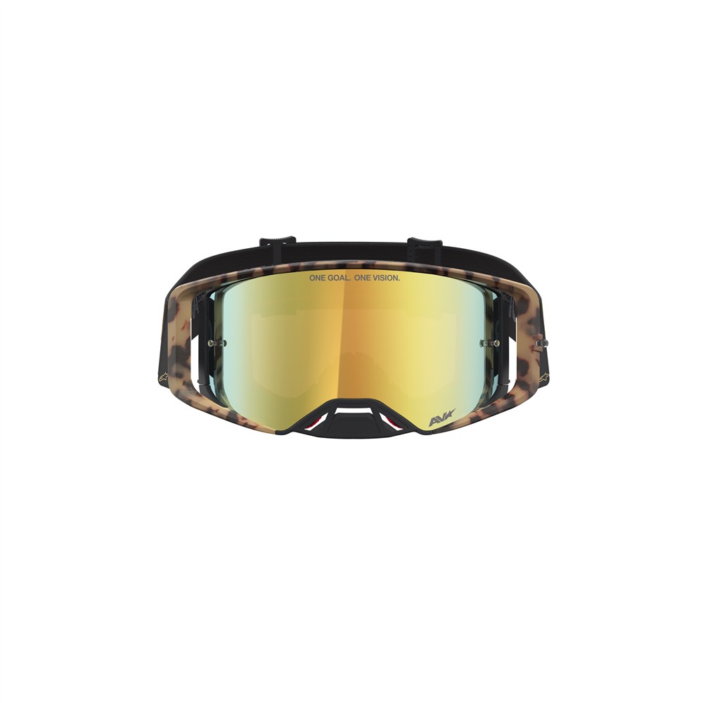 Supertech Limited Edition Zona (Zone) Goggle - Brown Marble/Black - Mirror Gold Lens
