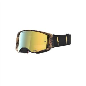 Supertech Limited Edition Zona (Zone) Goggle - Brown Marble/Black - Mirror Gold Lens