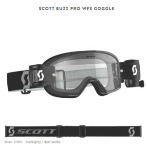Buzz MX Pro Goggle WFS Black Clear works Lens Scott