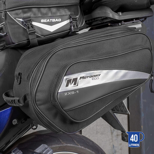 M/DRY ZXS-1 SLANT/EXPANDABLE SADDLEBAGS BLACK