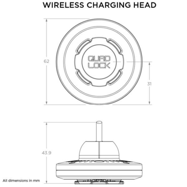 Wireless Charging Head for Car/Desk V2 Quad Lock