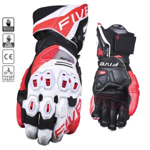 RFX1 EVO White/Red Race Gloves FIVE