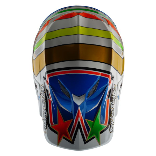 TROY LEE DESIGNS SE5 ECE COMPOSITE HELMET RAYS WHITE / BLUE
