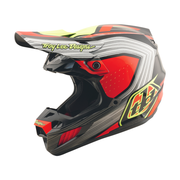 TROY LEE DESIGNS SE5 ECE COMPOSITE HELMET STRIPES BLACK / INFRA RED