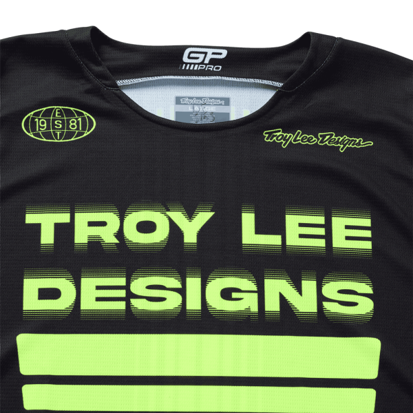 TROY LEE DESIGNS GP PRO JERSEY SEGMENT BLACK / FLO YELLOW