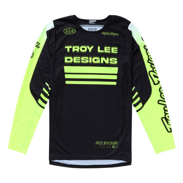 TROY LEE DESIGNS GP PRO JERSEY SEGMENT BLACK / FLO YELLOW
