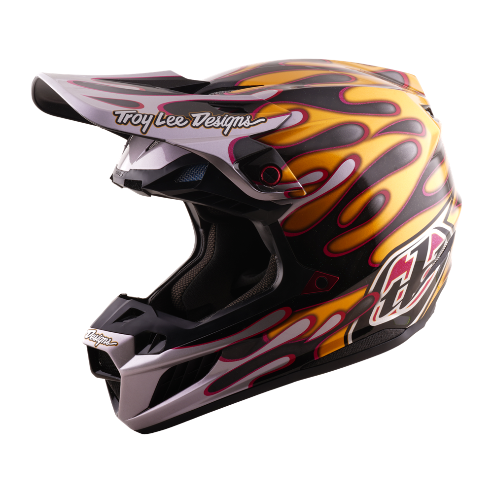 TROY LEE DESIGNS SE5 ECE CARBON HELMET OVERSPRAY BLACK / GOLD