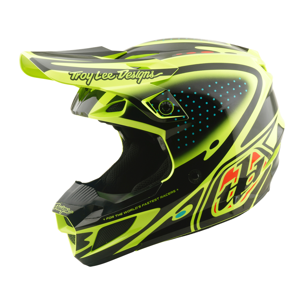 TROY LEE DESIGNS SE5 POLYCARBONATE HELMET THE LINE FLO YELLOW