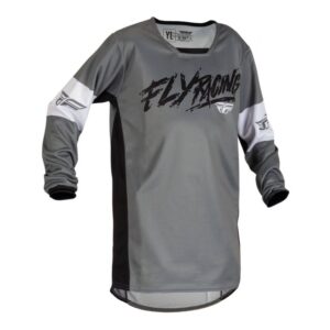 FLY '23 YOUTH KINETIC KHAOS JERSEY GREY/BLACK/WHITE