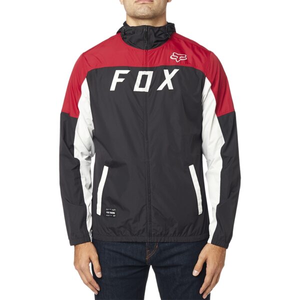 Fox Moth Windbreaker Jacket -Black/Red