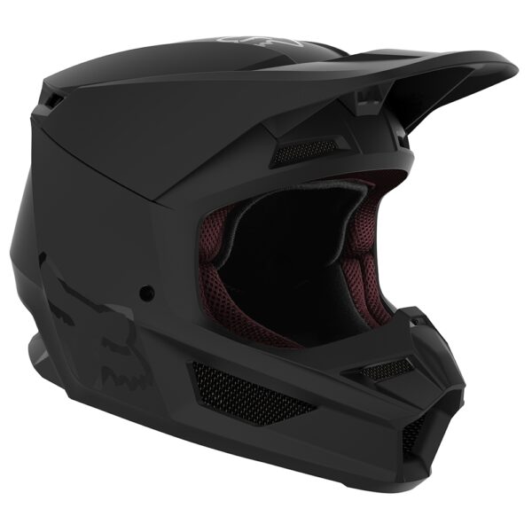 Fox 2021 Youth V1 Matte Black Helmet Ece