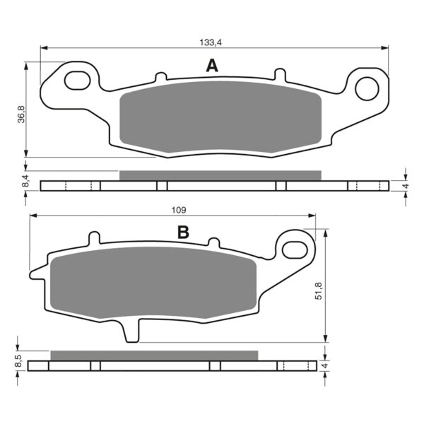 BRAKE PADS GOLDFREN SINTERED SPORTS GF124 - S3 ( PH194 )
