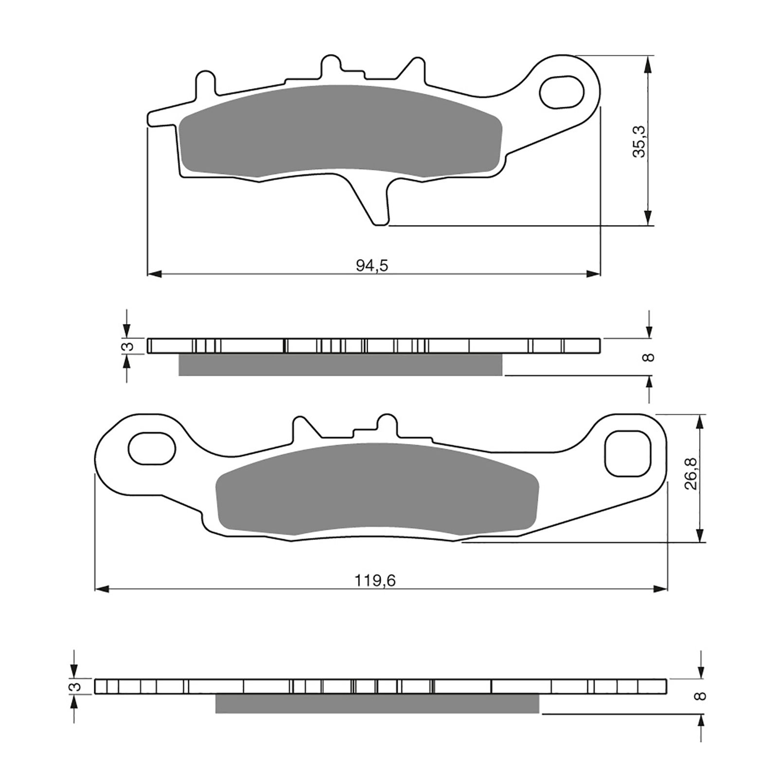 BRAKE PADS GOLDFREN OFFROAD RACING GF245 - K5 ( PR302 )