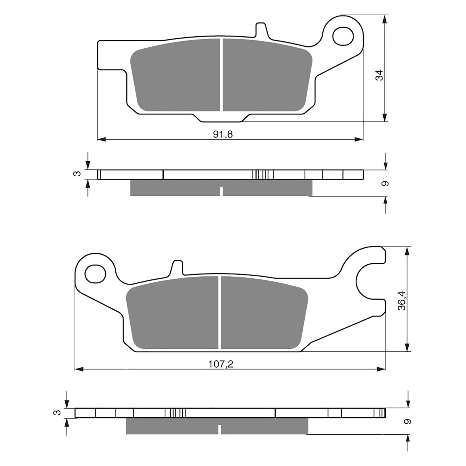 BRAKE PADS GOLDFREN OFFROAD RACING GF255 - K5 ( PR387 )