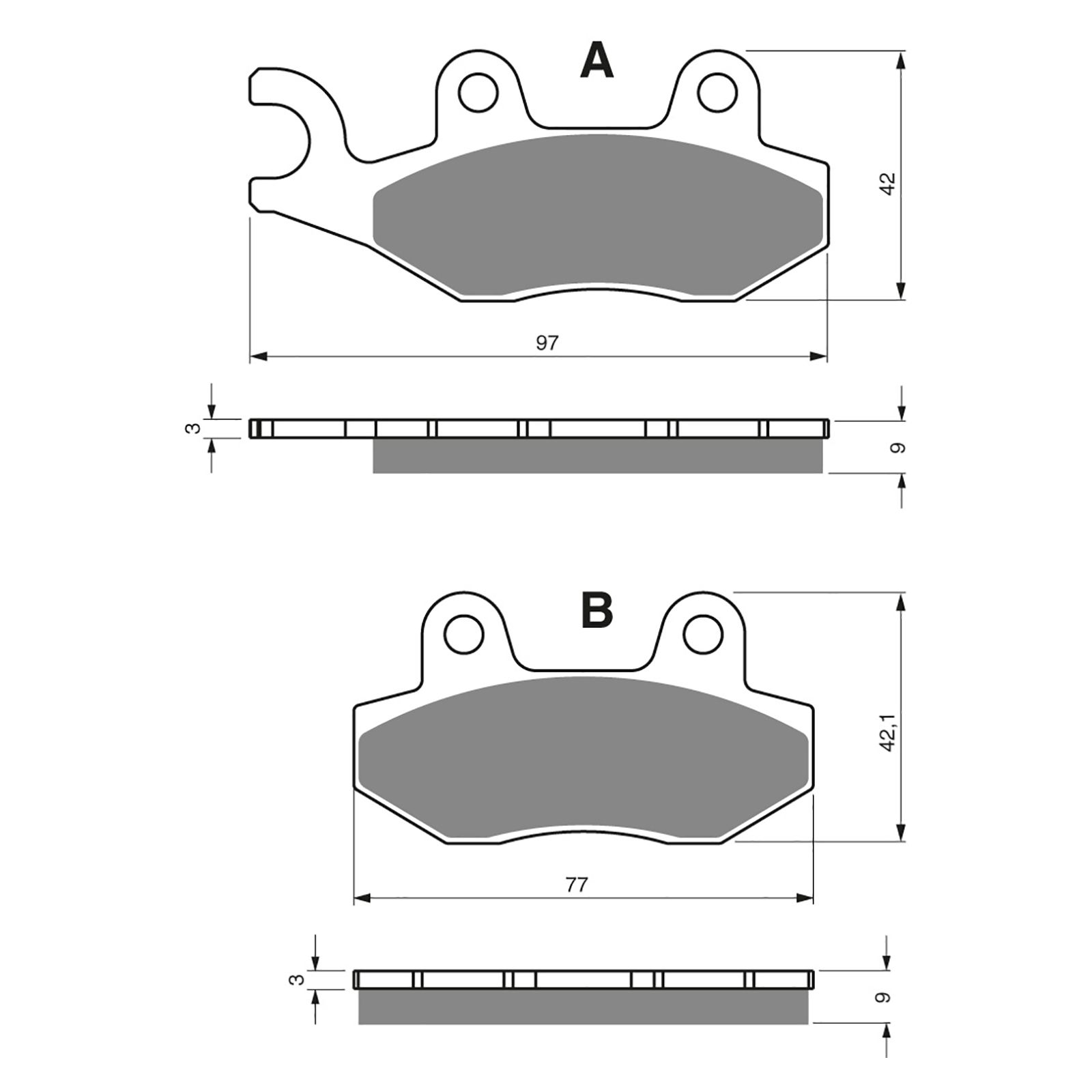 BRAKE PADS GOLDFREN SINTERED SPORTS GF334 - S3 (P192)