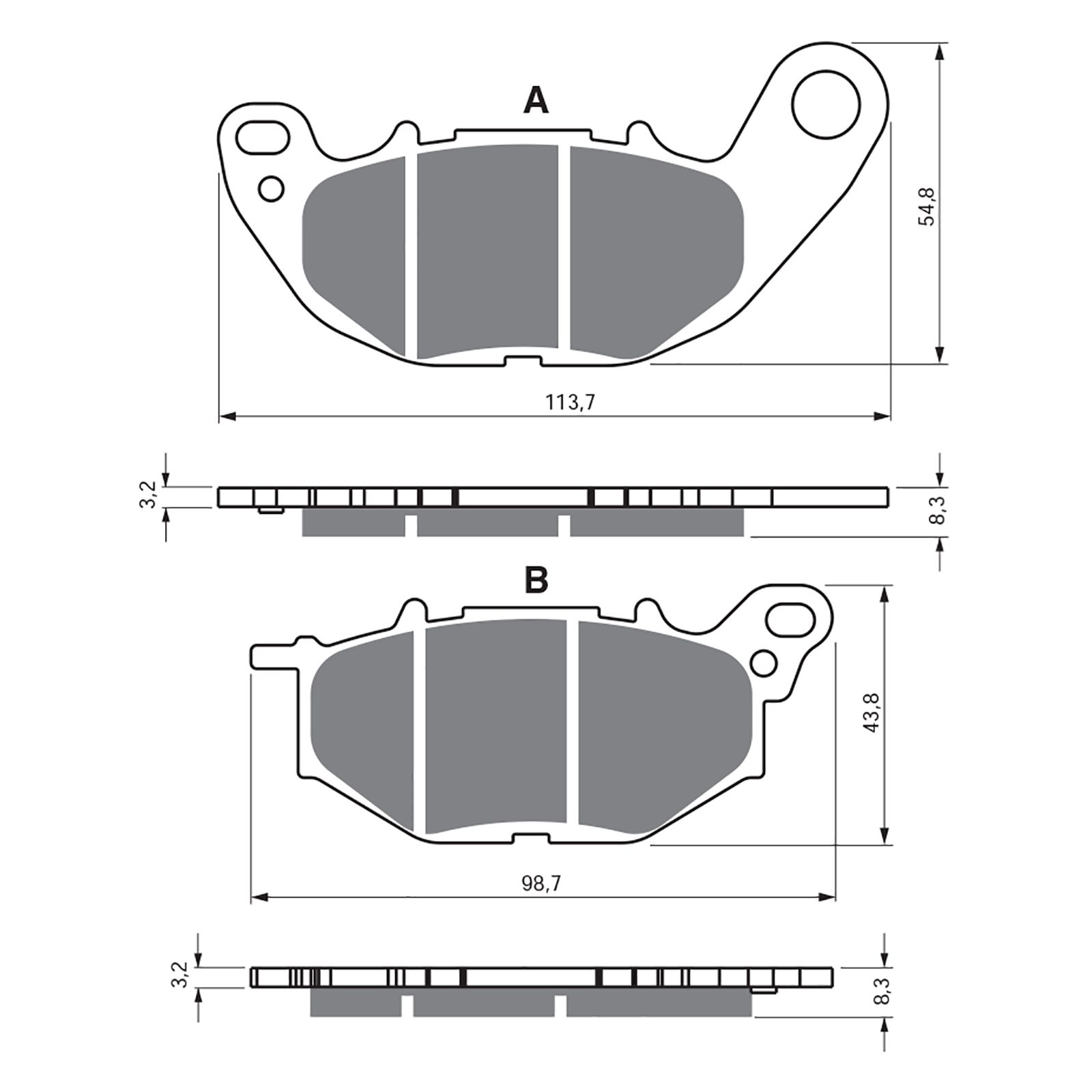 BRAKE PADS GOLDFREN SINTERED SPORTS GF369 - S3 ( P489 )