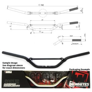 WHITES HANDLEBARS ALLOY 6061 7/8 (22.2MM) CR/RM/YZ/WR BLK