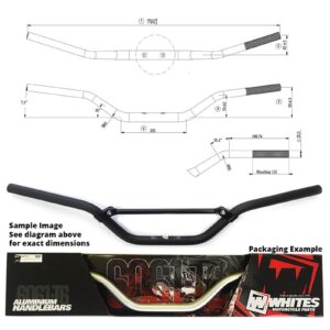 WHITES HANDLEBARS ALLOY 6061 7/8 (22.2MM) KTM SX65 BLK