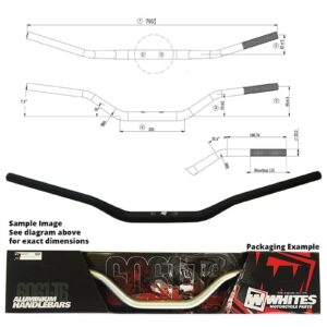 WHITES HANDLEBAR TAPER AL6061 BLK CR HIGH 1