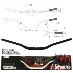 WHITES HANDLEBAR TAPER AL6061 BLK CR80/85 RM/KX65 YZ85/80