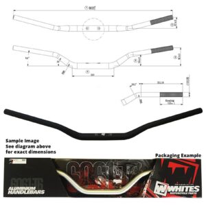 WHITES HANDLEBAR TAPER AL6061 BLK WR125/250/450-04 1