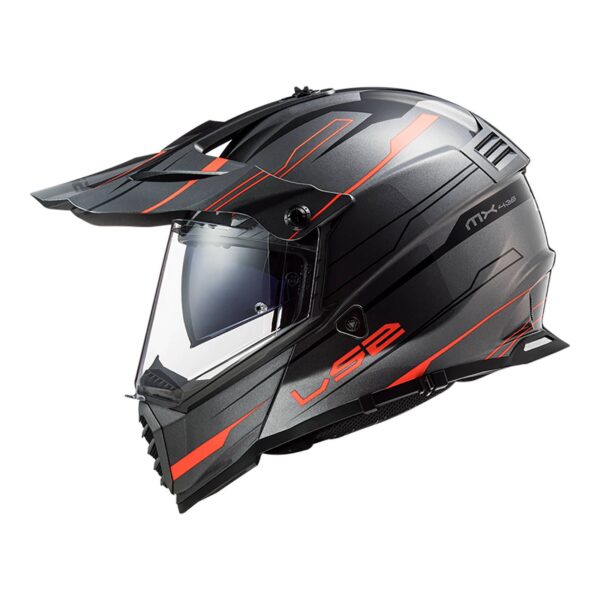 LS2 MX436 PIONEER EVO KNIGHT TIT/FLUO ORG
