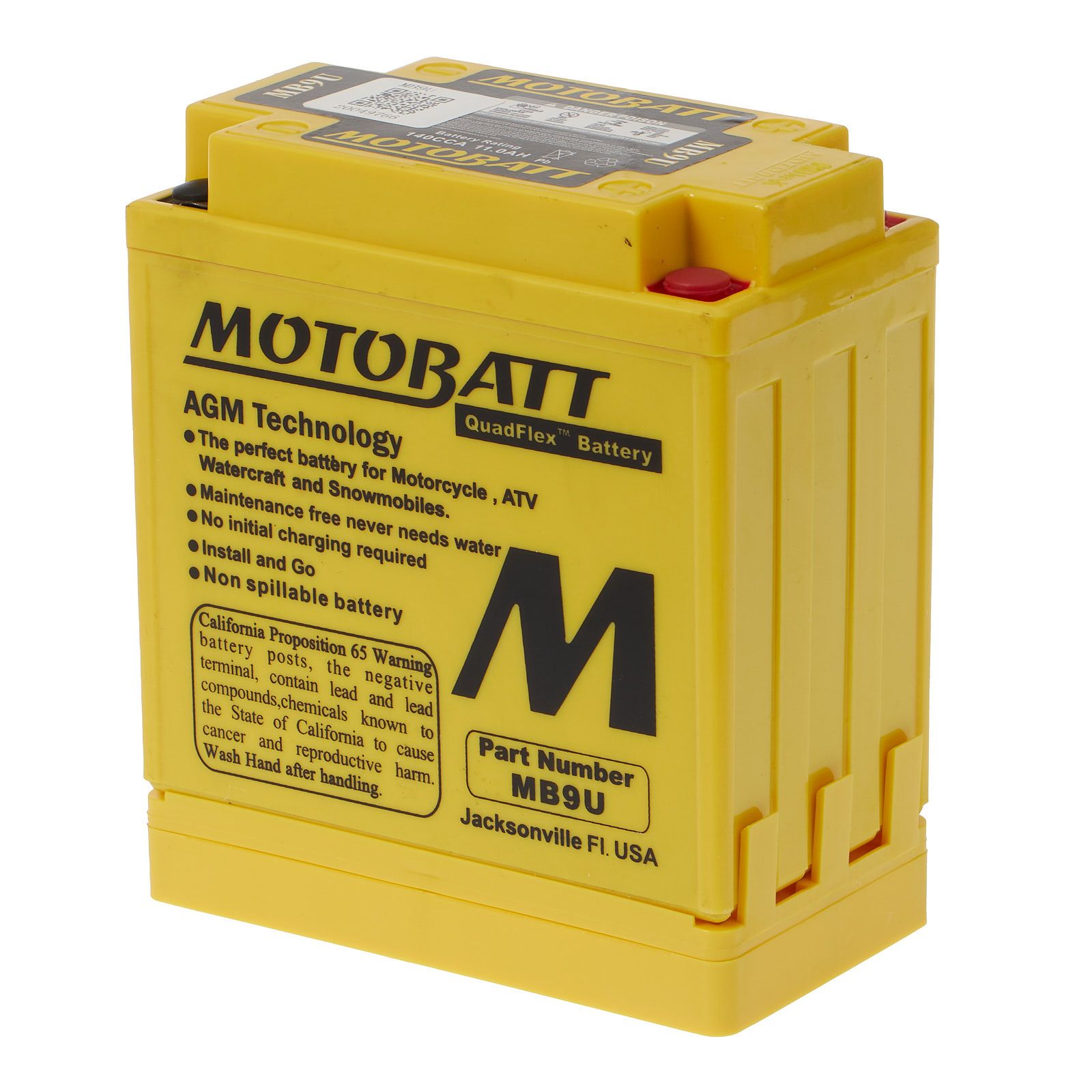 MB9U MOTOBATT QUADFLEX BATTERY (8PCS/CTN)