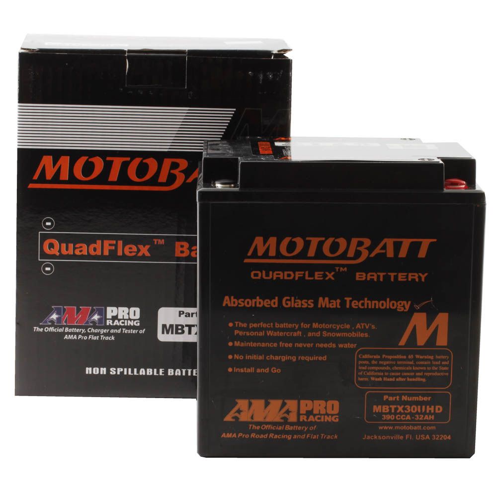 MBTX30UHD BLACK MOTOBATT QUADFLEX BATTERY (2PCS/CTN)