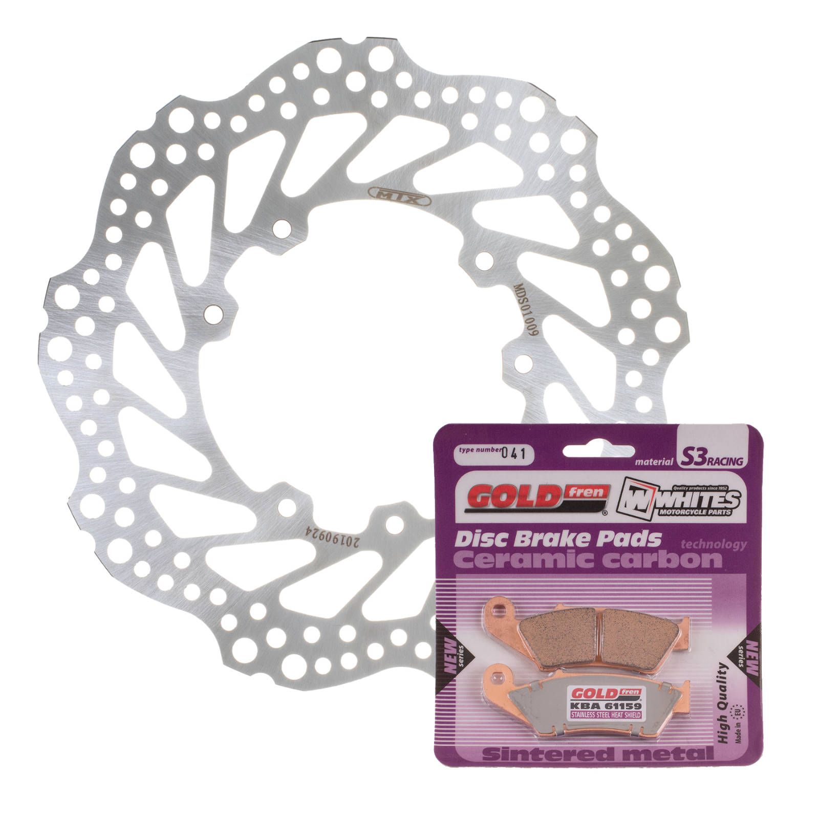 BRAKE DISC & PAD FRONT KIT - HON CRF250X 04-16 - WAVE